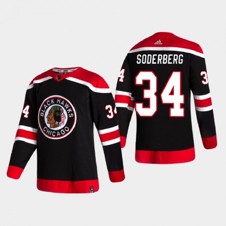 Herren Eishockey Chicago Blackhawks Trikot Carl Soderberg 34 2020-21 Reverse Retro Authentic